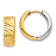 14k Yellow Gold and 14k White Gold Textured 9/16" Hoop Earrings