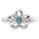 Sterling Silver Stackable Expressions Polished Flower Blue Topaz Ring 0.1ctw