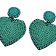 Off Park® Collection, Two tone Teal Seed Bead Heart Earring