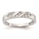 Rhodium Over 14K White Gold Diamond Trio Ladies Wedding Band 0.12ctw