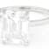 Large Emerald-Cut Moissanite Solitaire Ring In Sterling Silver