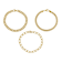 Curb Link Bracelet Set Of Three In 18K Gold Over Bronze