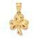14k Yellow Gold Diamond-Cut and Brushed Shamrock Pendant