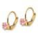 14k Yellow Gold Leverback 4mm Pink Cubic Zirconia Earrings