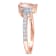 2ctw Morganite, Aquamarine And White Topaz 10k Rose Gold Ring