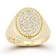 Rachel Zoe Pave CZ Oval Signet Ring in 14K Gold Over Sterling Silver