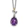 Sterling Silver Antiqued with 14K Accent Leaves Pear Amethyst with
2-inch Extension Necklace
