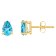 6x4mm Pear Shape Blue Topaz 14k Yellow Gold Stud Earrings