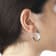 Sterling Silver Diamond Cut Oval Hoop Earrings with Omega Back