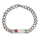 Stainless Steel Polished with Red Enamel 9.5-inch Medical ID Bracelet