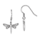 Rhodium Over Sterling Silver Polished Cubic Zirconia Dragonfly Earrings