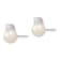 Rhodium Over Sterling Silver  8-9mm White Round FWC Pearl Cubic Zirconia
Post Earrings