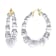 14K Yellow Gold Over Sterling Silver Bamboo Acrylic Hoops in Clear