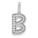 14K White Gold Diamond Letter B Initial Pendant