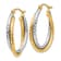14k Yellow Gold and 14k White Gold 1 1/8" Diamond-Cut and Polished
Oval Hoop Earrings