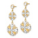 14k Yellow Gold and Rhodium Over 14k Yellow Gold Diamond-Cut Flower and
Heart Dangle Earrings