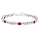 Lab-Created Ruby Byzantine Bracelet In Rhodium Over Brass 6.38ctw