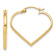14k Yellow Gold Polished 7/8" Heart Hoop Earrings