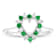 0.27ctw Emerald and Diamond Heart Shaped Ring in 14k White Gold