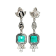 6.25 Ctw Emerald and 3.85 Ctw White Diamond Earring in 18K WG