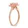 14K Rose Gold Morganite Diamond Halo Engagement Ring 1.55ctw