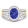 1.85ctw Violet Tanzanite and Diamond 14K Yellow Gold Halo Ring
