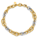14k Yellow Gold and 14k White Gold Polished and Textured Fancy Link Bracelet