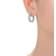 Triple-Row Pave CZ Inside-Out Hoop Earrings In White Rhodium Over Brass