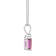 7x5mm Emerald Cut Pink Topaz with Diamond Accent 14k White Gold Pendant
With Chain