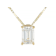 Lab-Grown Diamond Emerald-Cut Slide Pendant In 14K Gold Over Sterling
Silver 0.50ctw