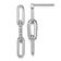 Rhodium Over Sterling Silver Polished Cubic Zirconia Paperclip Link Post
Dangle Earrings