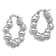 Rhodium Over Sterling Silver Polished Bead Hoop Earrings