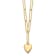 14K Yellow Gold Polished Heart Paperclip Link Necklace