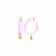 14K Yellow Gold Over Sterling Silver Acrylic Mini Flower Charm Hoop
Earrings in Pink