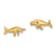 14k Yellow Gold Whale Stud Earrings