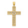 14k Two-tone Gold Textured Latin Cross Pendant
