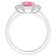 8x6mm Emerald Cut Pink Topaz And White Topaz Rhodium Over Sterling
Silver 3-Stone Ring