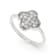 Moissanite Rhodium Over Sterling Silver 4-Leaf Clover Cluster Ring
