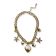 Gold Tone Crystal Stars and Heart Charms Pendant Necklace.