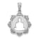 Rhodium Over 14k White Gold Diamond Buddha Pendant