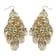 Gold Tone Filigree Drop Cluster Earring