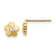 14K Yellow Gold Cubic Zirconia Diamond-cut Children's Flower Post Earrings