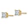 14K Yellow Gold 3/4ct. 4.0mm Princess D E F Pure Light Moissanite Earrings