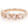 Morganite Round Station Band Ring In 18K Rose Gold Over Sterling Silver 0.94ctw