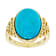 Turquoise Oval Solitaire Ring In 18K Gold Over Sterling Silver
