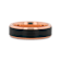 HAYDEN Rose Gold Plated Tungsten Polished Beveled Ring with Brushed
Black Center 6mm