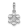 Rhodium Over 14K Gold Lab Grown Diamond SI1/SI2, G H I, Floral Pendant 0.62ctw