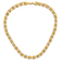 14K Yellow Gold Polished Fancy Diamond-cut Triple Link Necklace