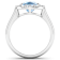 3.51ctw Blue Aquamarine and Diamond 14K White Gold Halo Ring