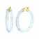 14K Yellow Gold Over Sterling Silver Painted Hoops in Light Blue
